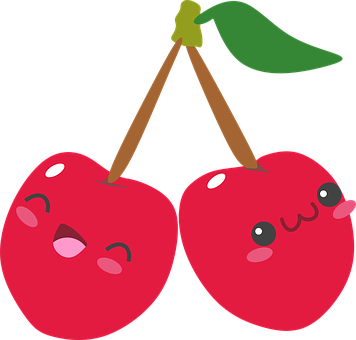 A Pair Of Cherries With Faces