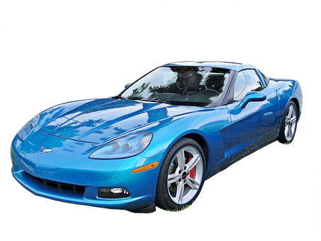 A Blue Sports Car On A Black Background