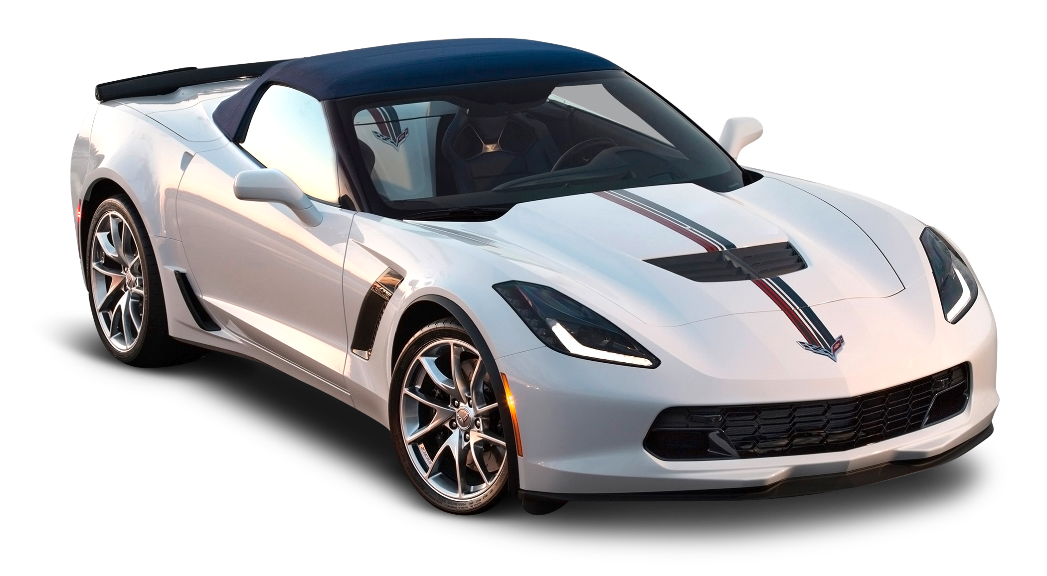 A White Sports Car With Black Roof