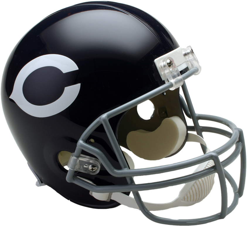 A Black Football Helmet With A White C On It