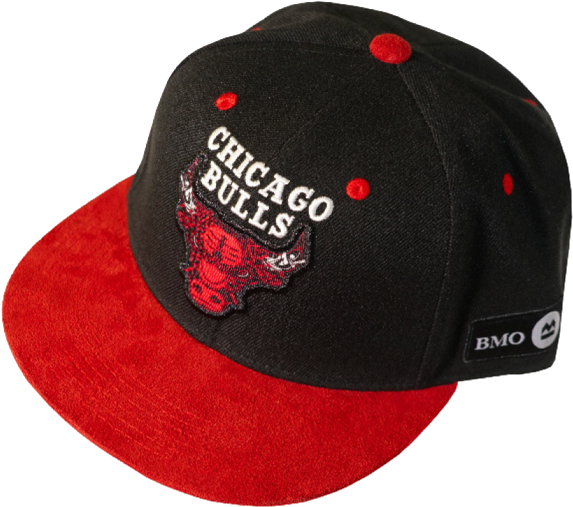 A Black And Red Hat With A Red And White Logo