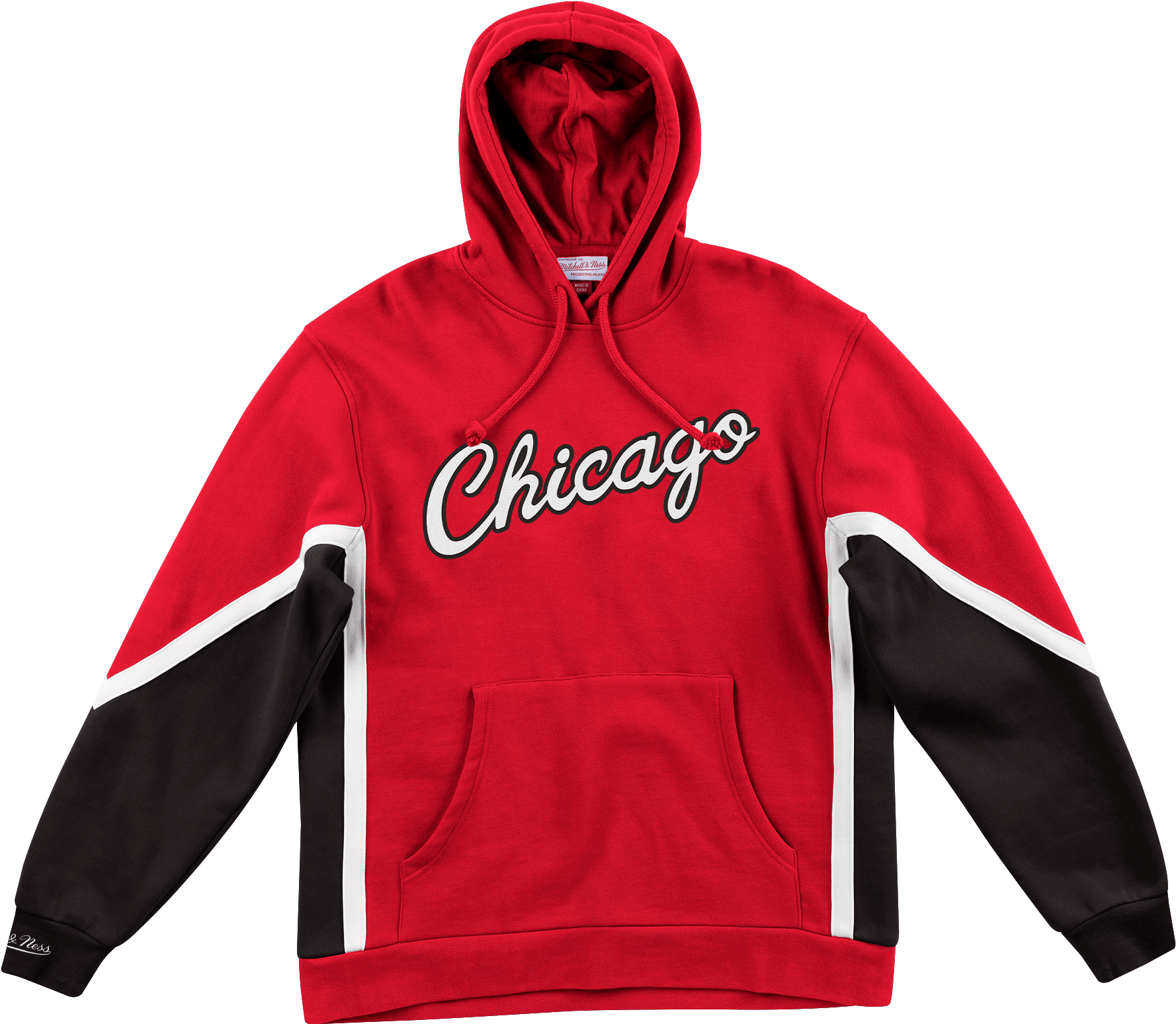 A Red And Black Hoodie With White Text