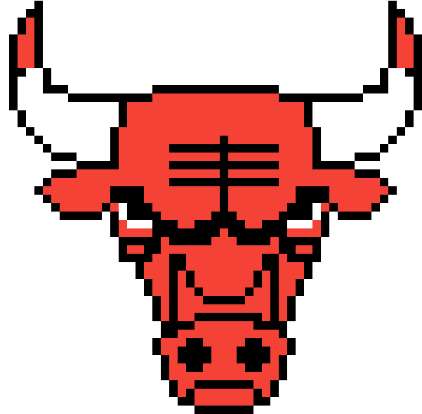 A Pixel Art Of A Bull