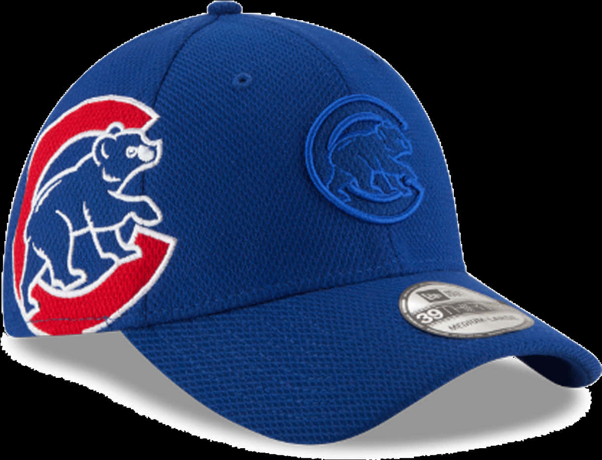 A Blue Hat With A Bear Logo