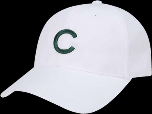 A White Baseball Cap With A Letter On It