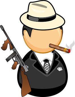 A Cartoon Character With A Cigar And A Gun