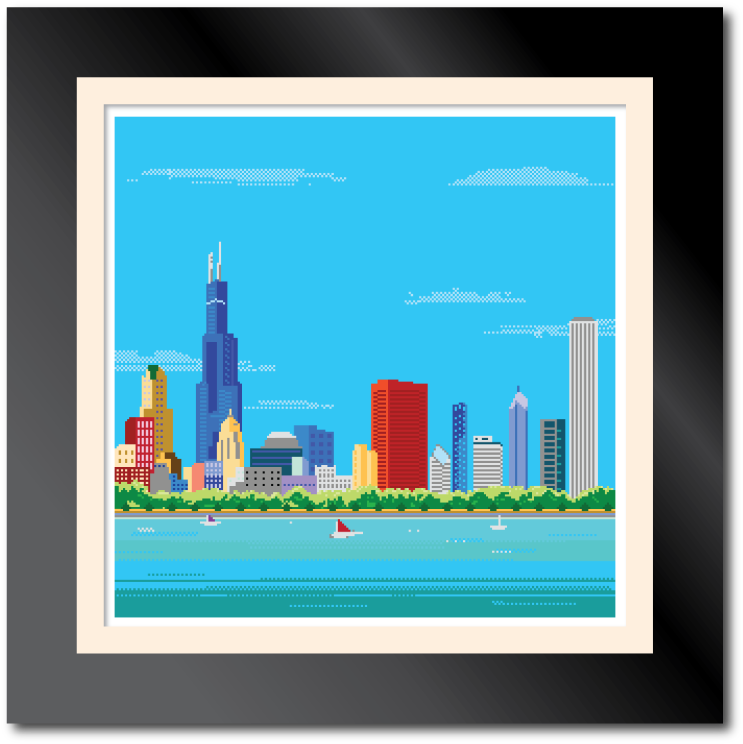 A Framed Picture Of A City