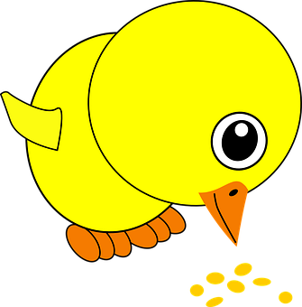 A Cartoon Of A Bird Eating
