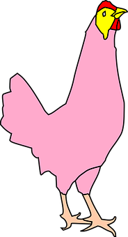 A Pink Outline Of A Bird