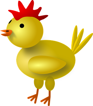 A Yellow Chicken With A Red Crest