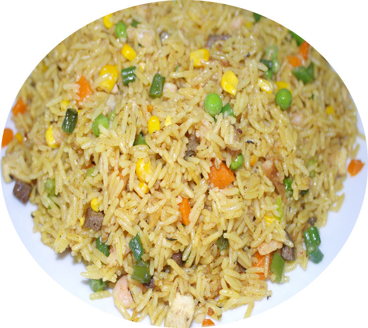 A Plate Of Rice With Vegetables