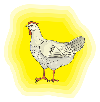 A Chicken With A Yellow Background