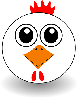 A Cartoon Chicken Face With Black Background