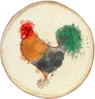 A Rooster On A Plate