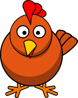 A Cartoon Chicken With A Black Background