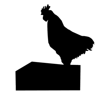 A Silhouette Of A Chicken On A Black Background