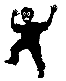A Black Screen With A White Face And A Sad Face