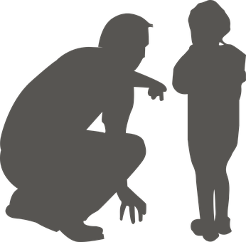 A Man And Child Silhouettes