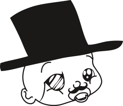 A Cartoon Of A Baby With A Hat