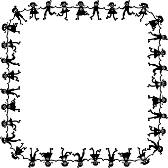 A Black Square With White Dots