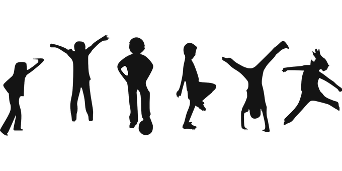 A Group Of Silhouettes Of People