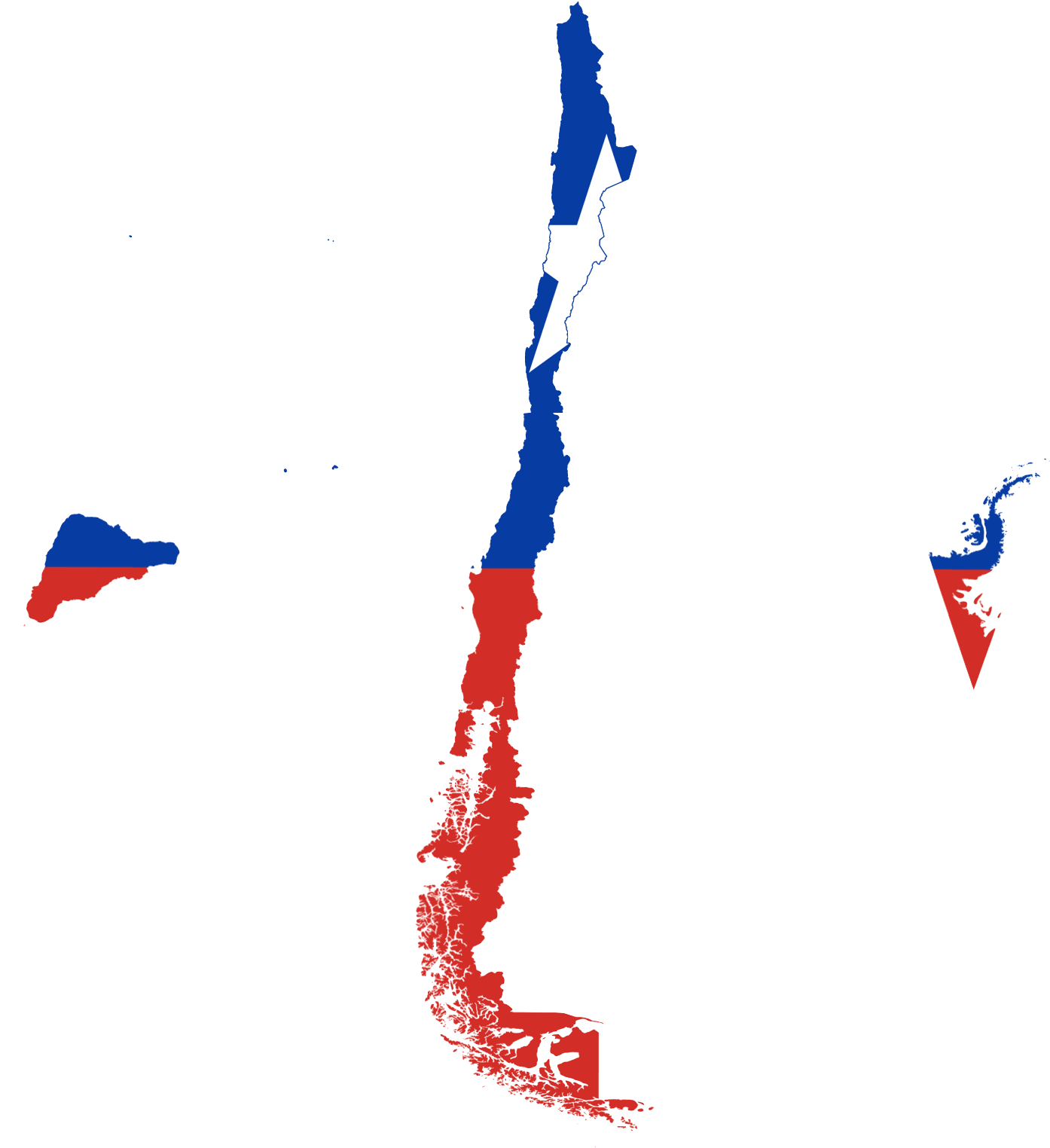 A Map Of Chile With A Flag