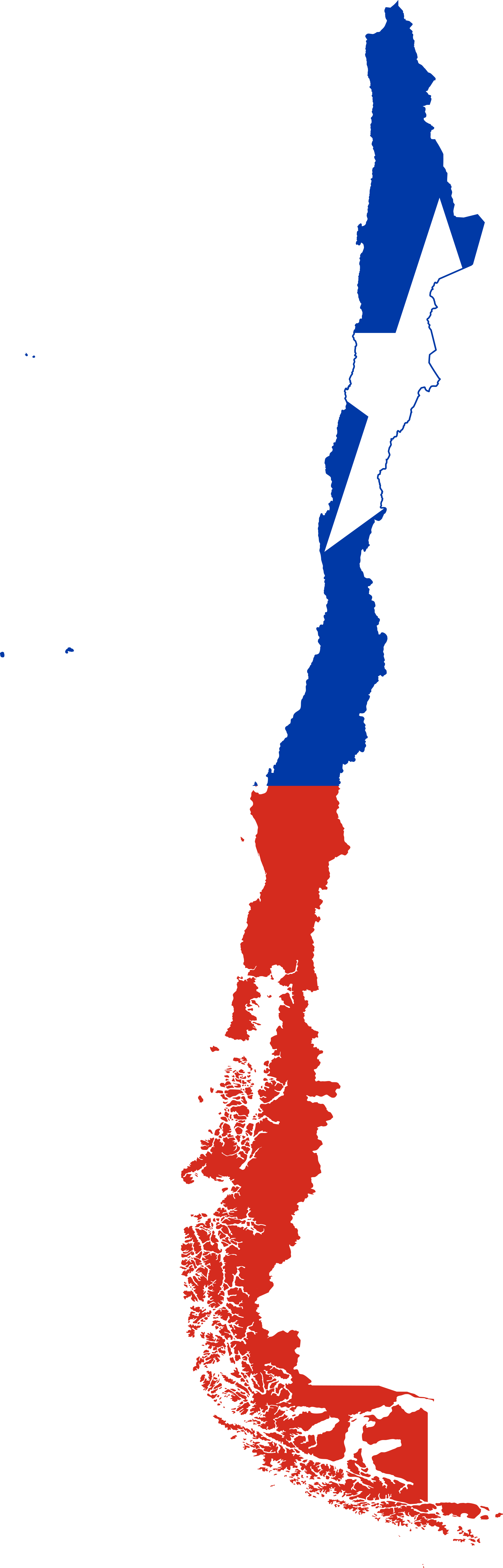 A Map Of Chile With A Flag