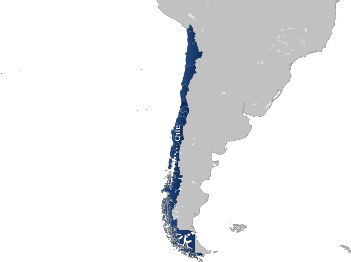A Map Of Chile With Blue Lines
