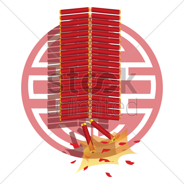 A Firecrackers On A Red Background