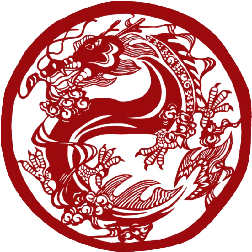 A Red Dragon In A Circle
