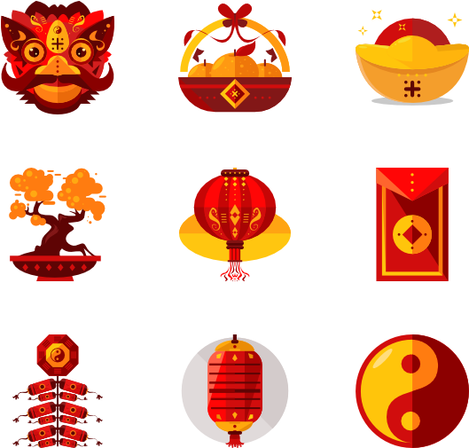A Collection Of Icons Of Chinese New Year