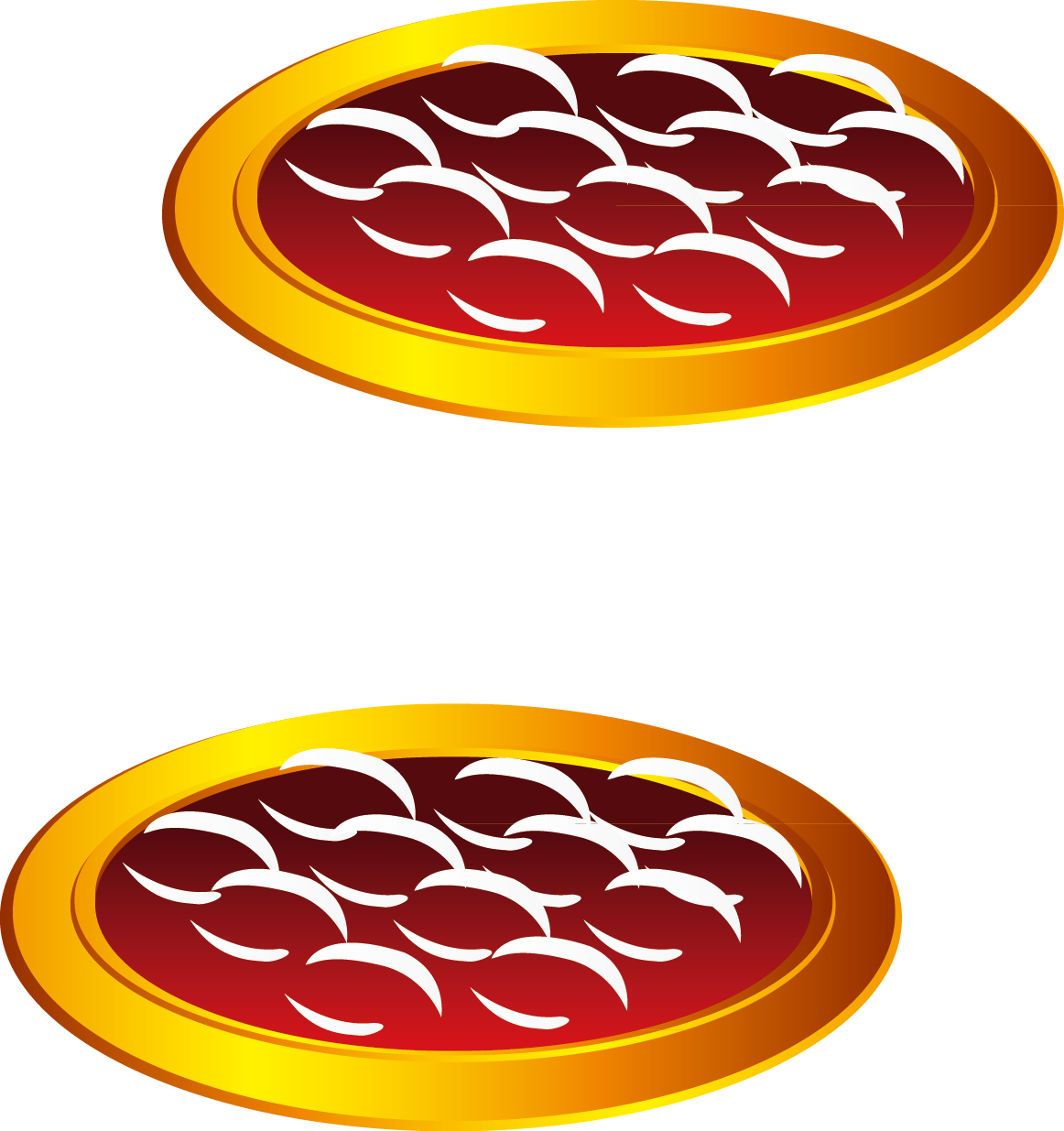 A Red And Gold Pizza