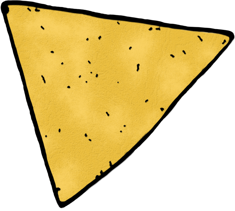 A Yellow Triangle With Black Specks
