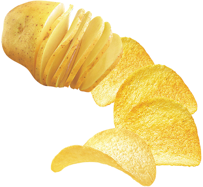 A Potato Chips With Slices Of Potato