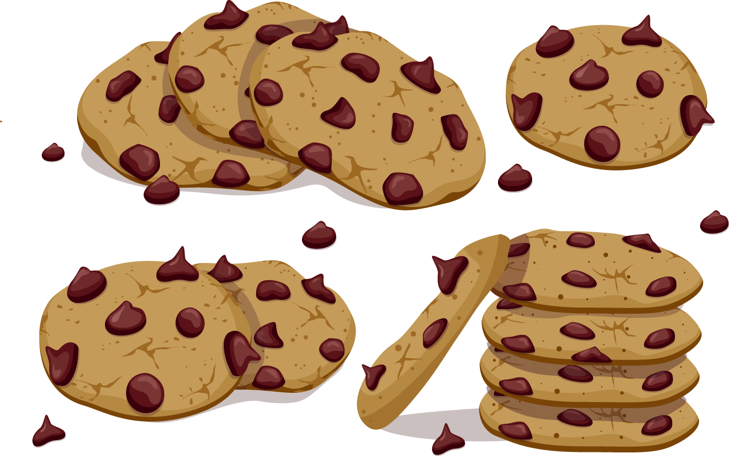 A Group Of Cookies With Chocolate Chips