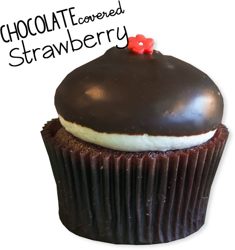 A Chocolate Cupcake With A Red Flower On Top