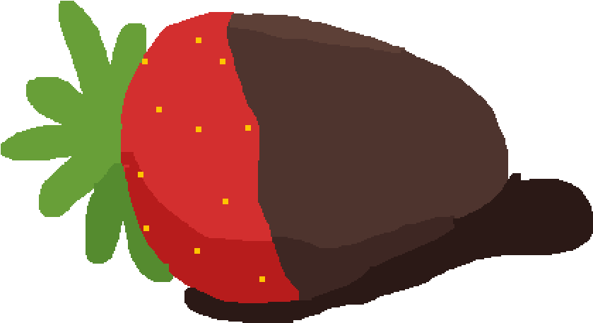 A Cartoon Of A Chocolate Strawberry