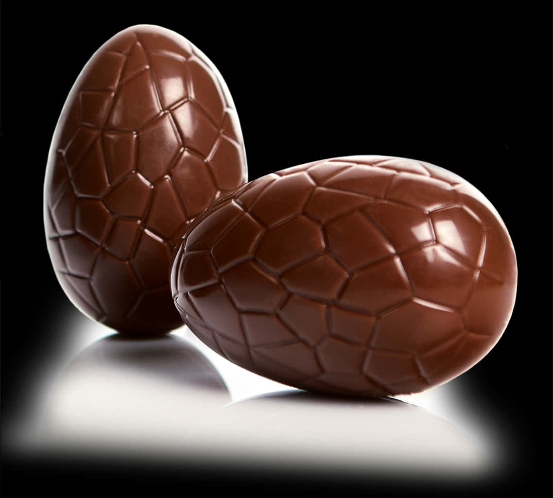 Chocolate Eggs With A Pattern On Them