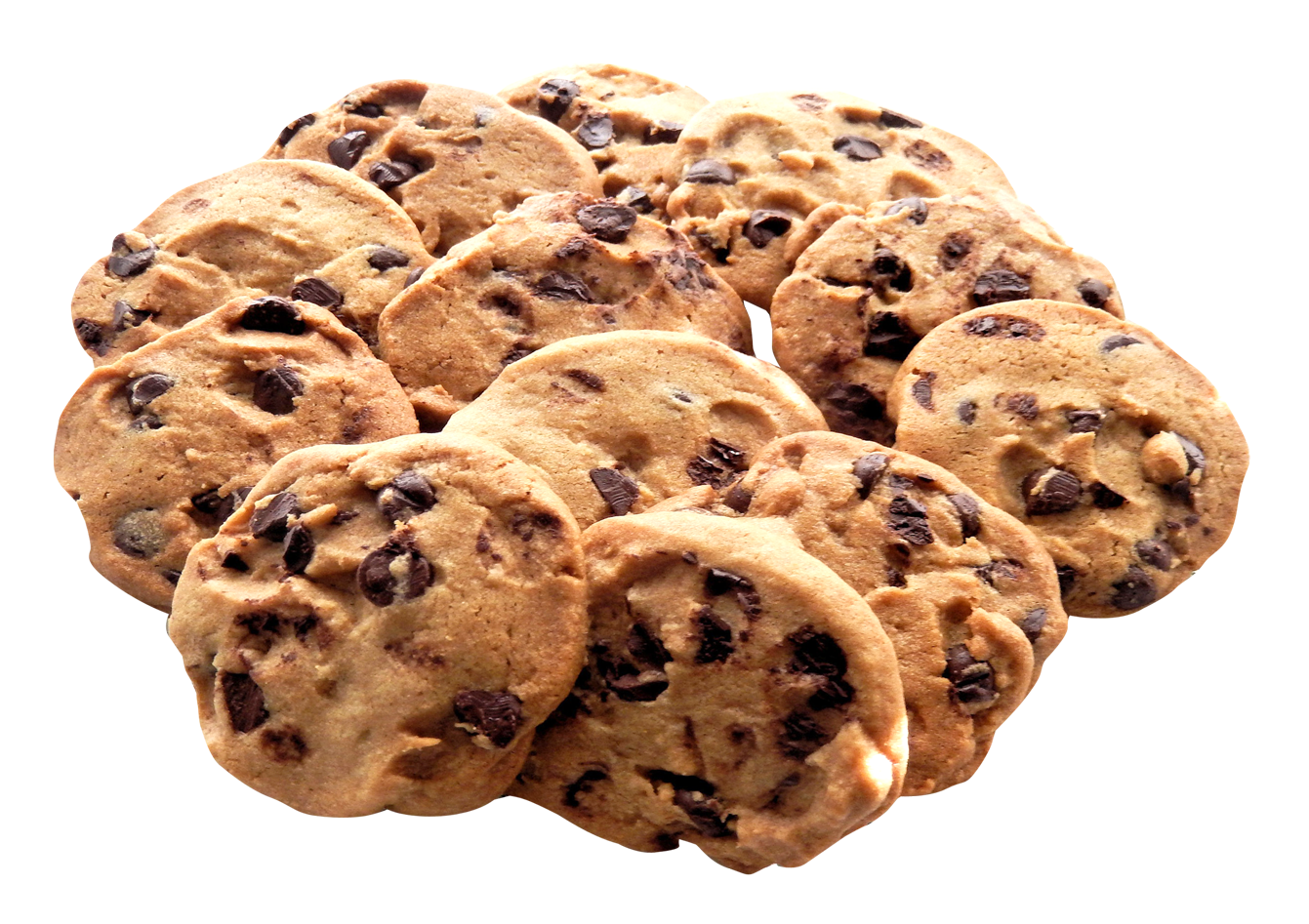 A Group Of Chocolate Chip Cookies