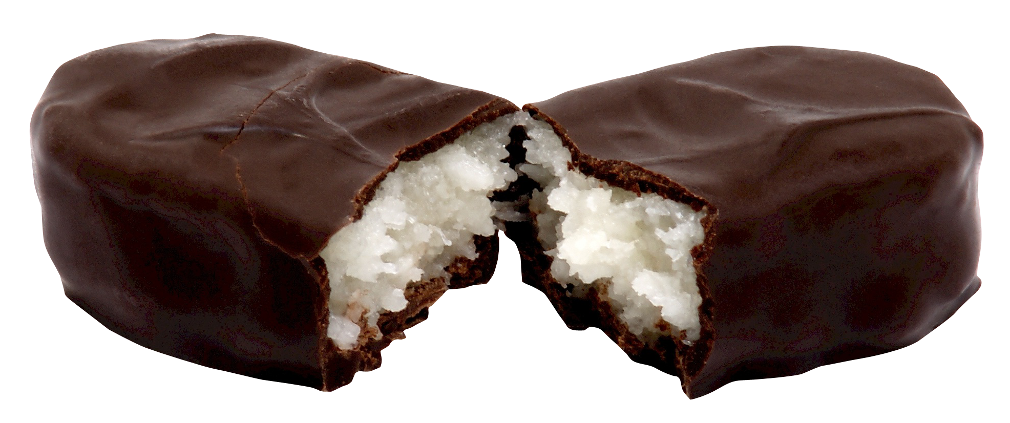 A Chocolate Bar With A White Filling