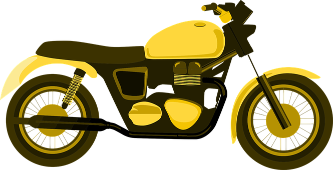 A Yellow Motorcycle With Black Background
