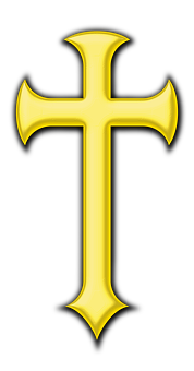 A Yellow Cross On A Black Background