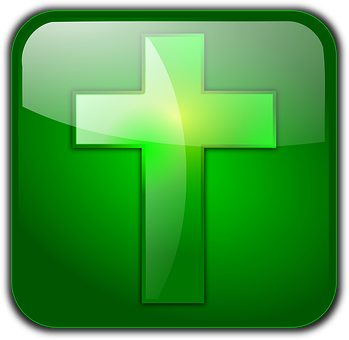 A Green Cross In A Square