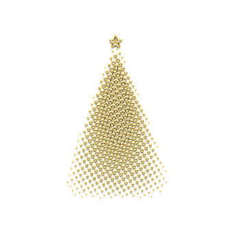 A Gold Christmas Tree With A Star