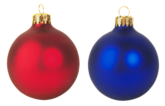 A Red And Blue Christmas Ornaments