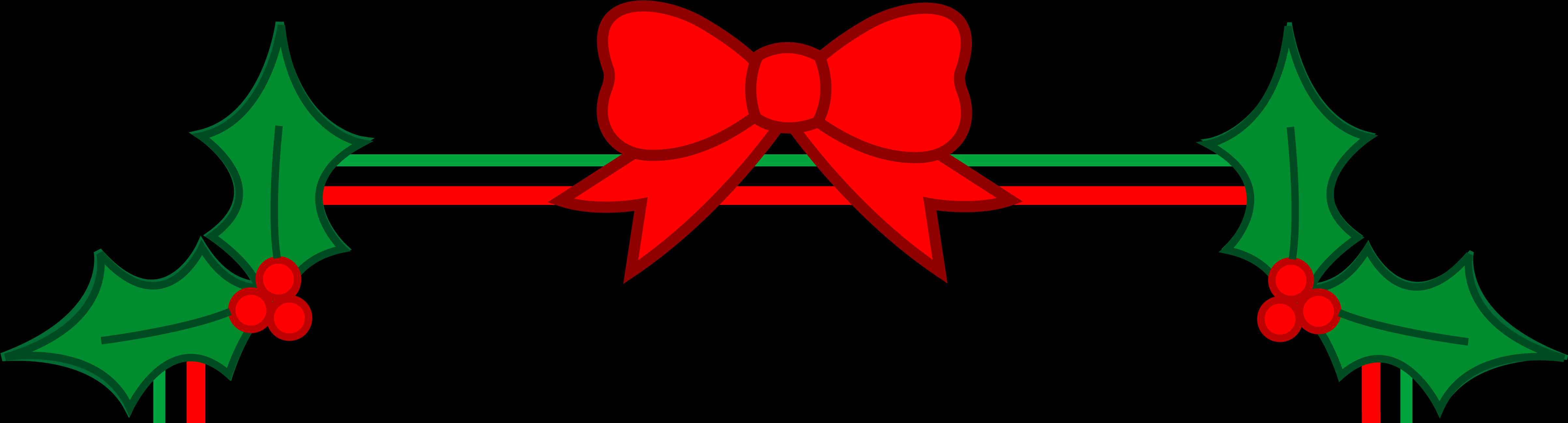 A Red Bow With Green Stripes