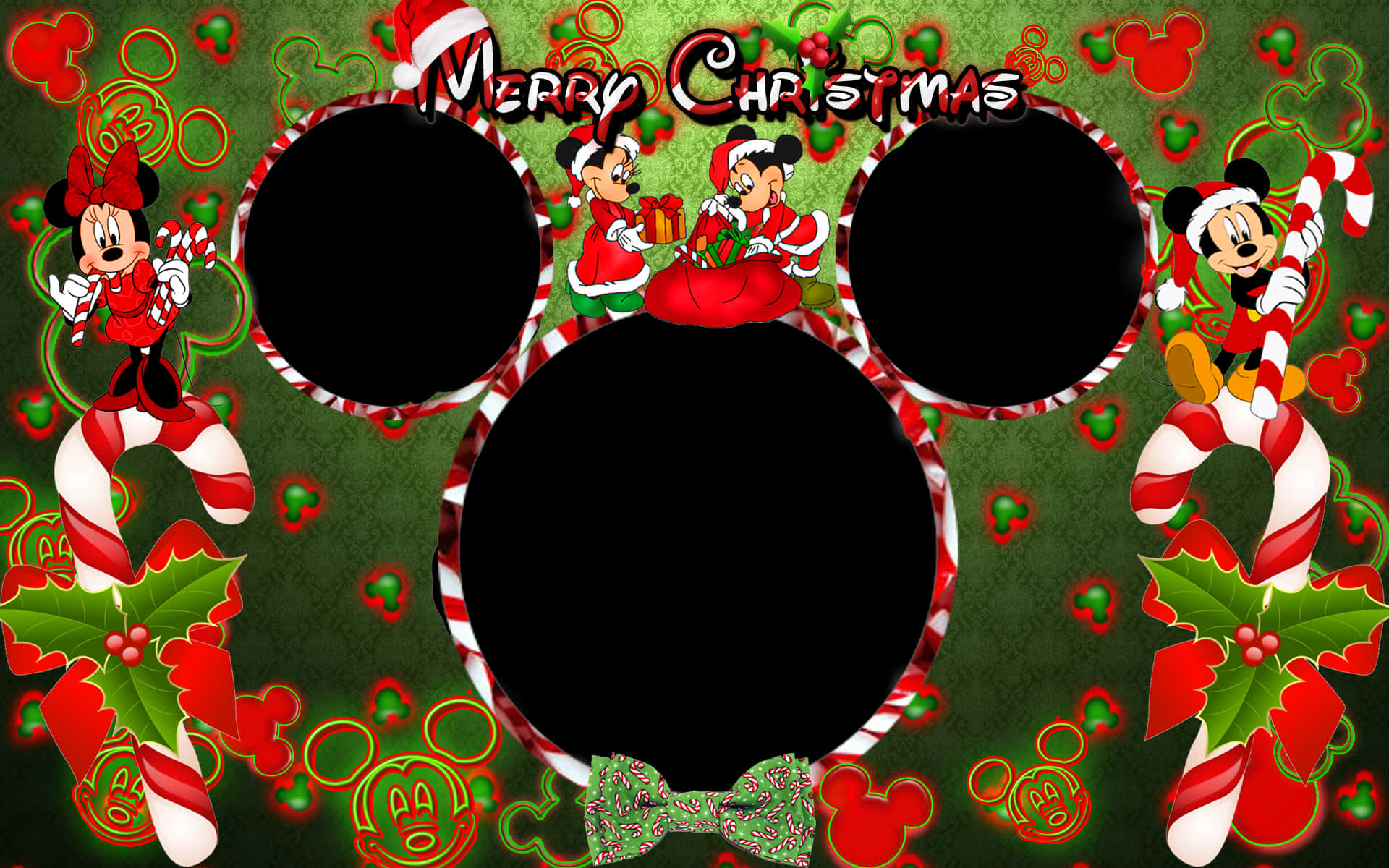 A Frame With Mickey Mouse Characters And Text
