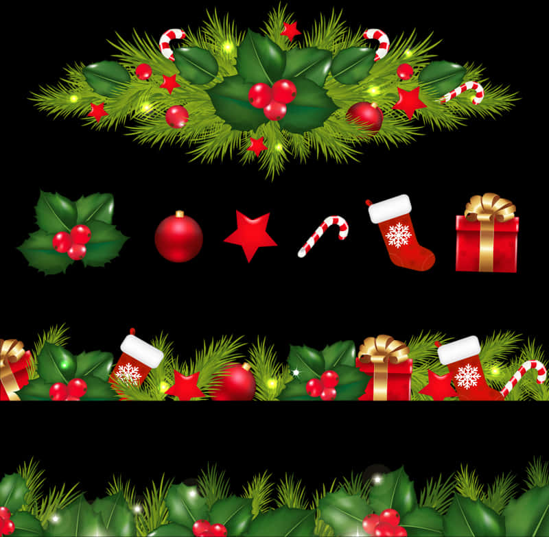 A Set Of Christmas Decorations