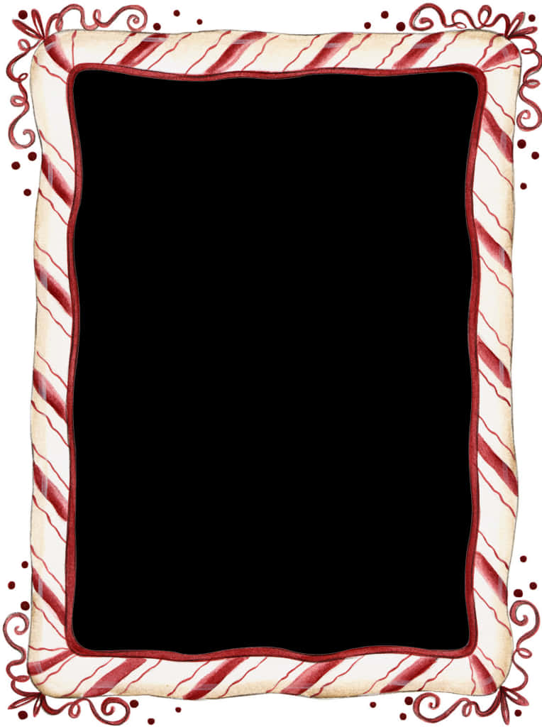 A Black Rectangular Frame With Red And White Stripes