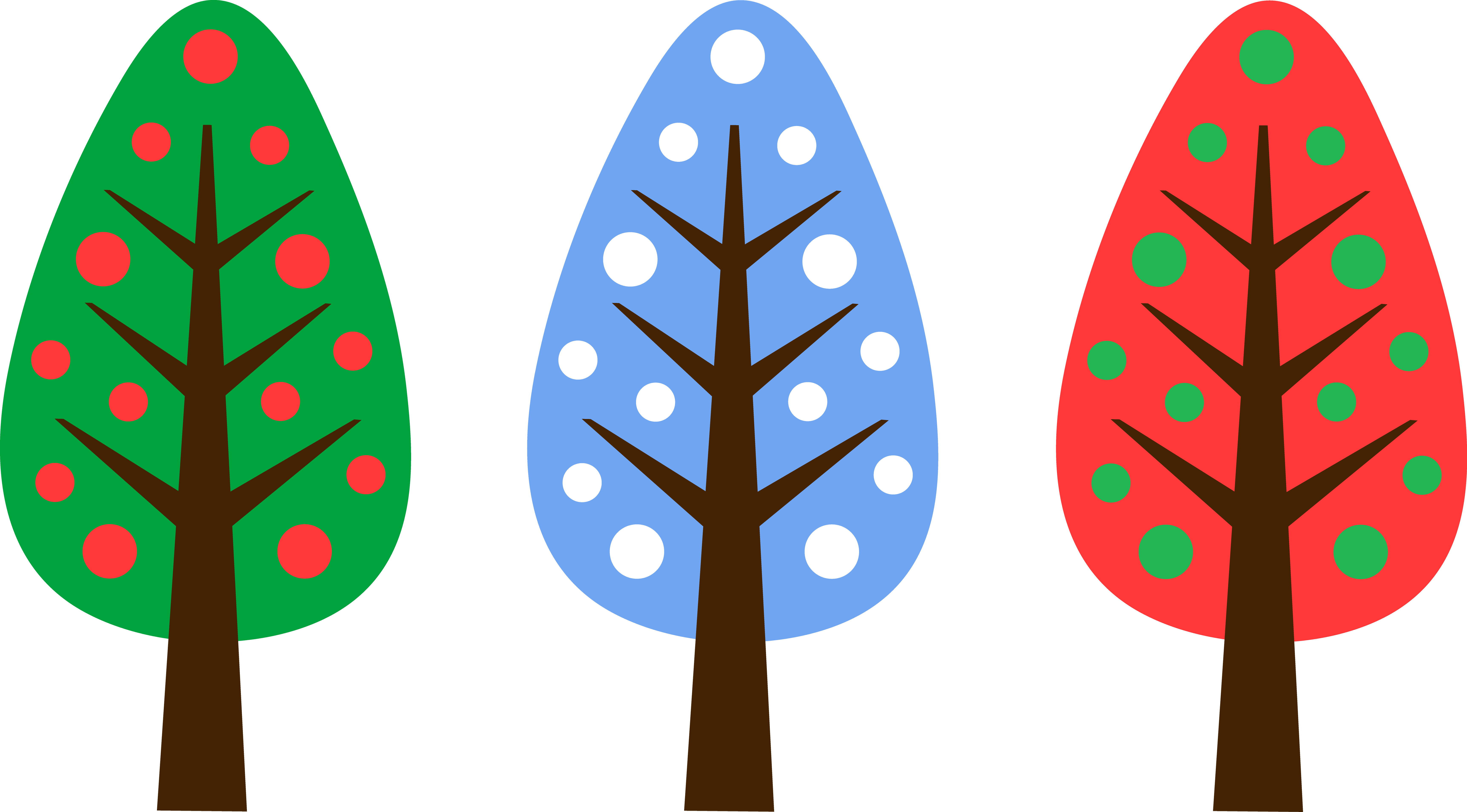 A Group Of Trees With Different Colors